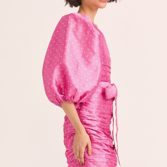 NWT Altie Dress Hot Pink Cherry by LoveShackFancy - Picture 5 of 5